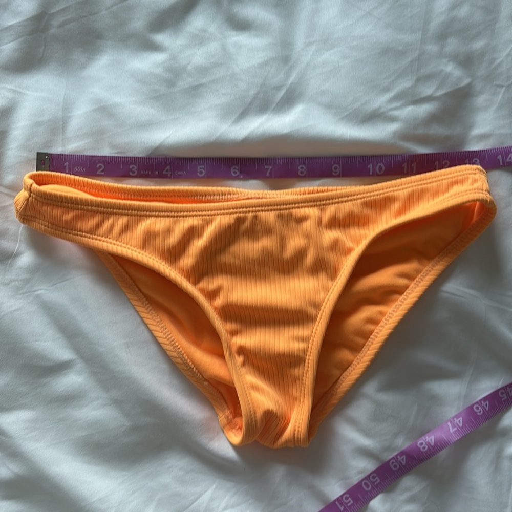 Bright Orange Ribbed Bikini Set - Picture 8 of 13